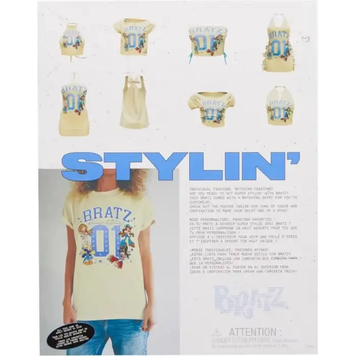 Bratz Stylin Sasha Özelleştirilebilir Tişörtlü Moda Bebeği