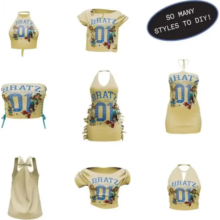 Bratz Stylin Sasha Özelleştirilebilir Tişörtlü Moda Bebeği