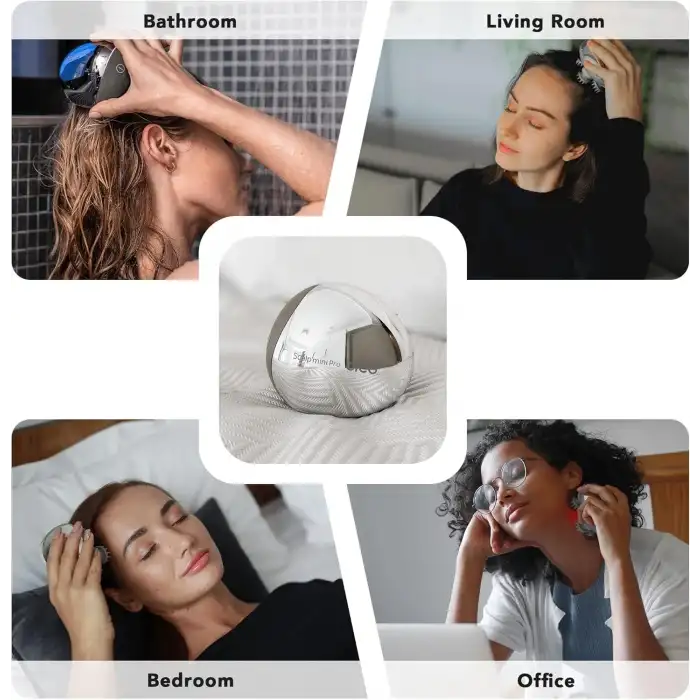 Breo Taşınabilir Mini Saç Derisi Masaj Aleti - IPX7 Su Geçirmez - Gümüş