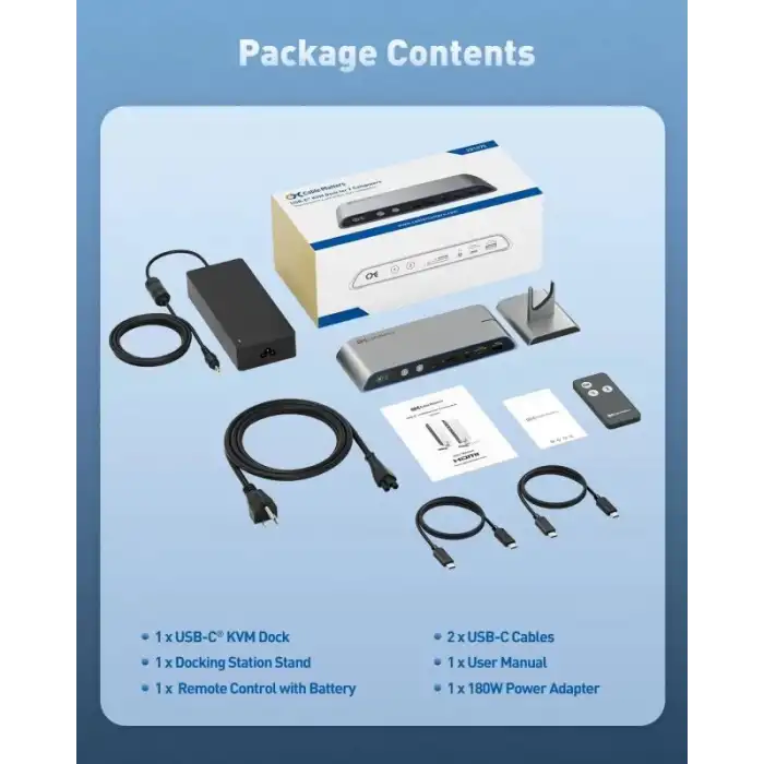 Cable Matters 14 in 1 Çift 4K 60Hz USB C KVM Anahtar Bağlantı İstasyonu