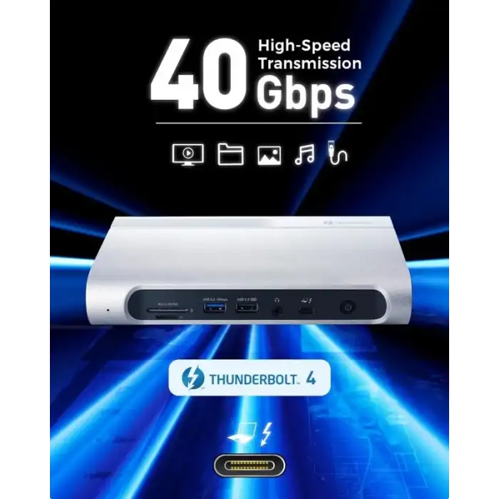 Cable Matters Dörtlü 4K Videolu 16sı 1 arada 40 Gbps Thunderbolt Bağlantı İstasyonu
