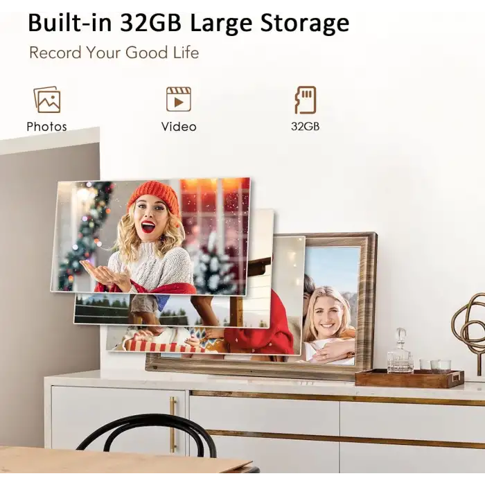 Canupdog Dijital Fotoğraf Çerçevesi 16 Inc Büyük - 32GB Depolama