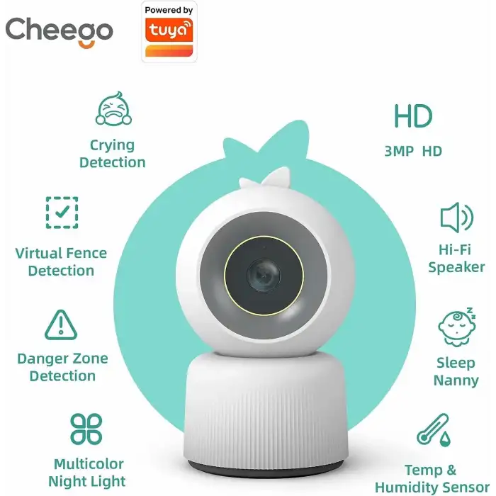 Cheego 3MP HD Akıllı Kameralı ve Sesli Bebek Monitörü