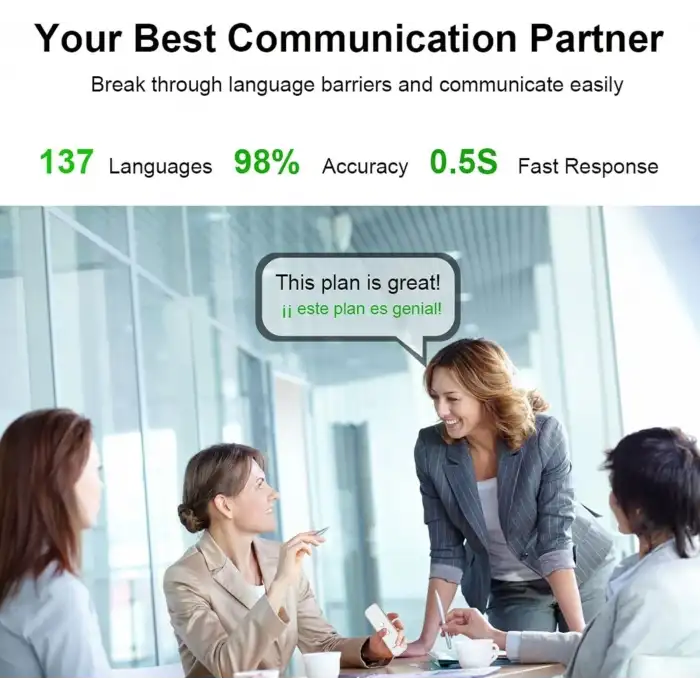 Chunmu Gerçek Zamanlı İki Yönlü - 137 Dil Tercüman Cihazı - Beyaz