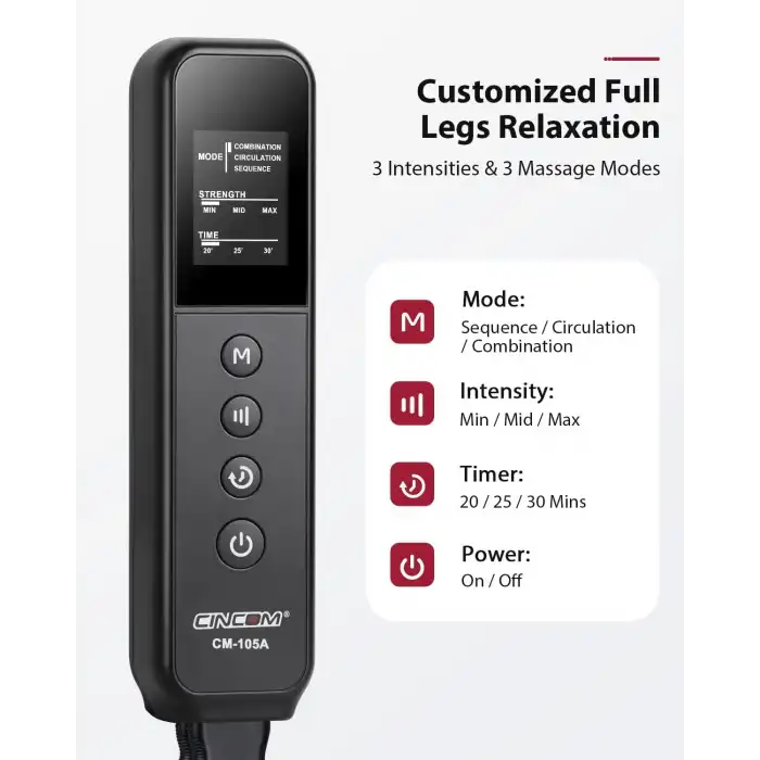 CINCOM Bacak Masaj Aleti Dolaşım ve Ağrı Giderici, Ayak, Baldır ve Uyluk için