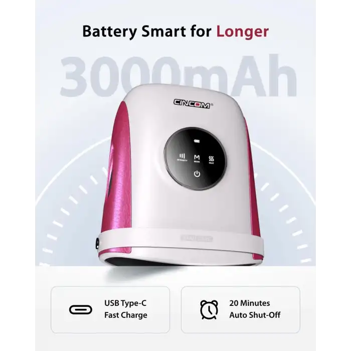 CINCOM El Masaj Makinesi Ağrı, Artrit ve Gelişmiş Dolaşım İçin - Beyaz