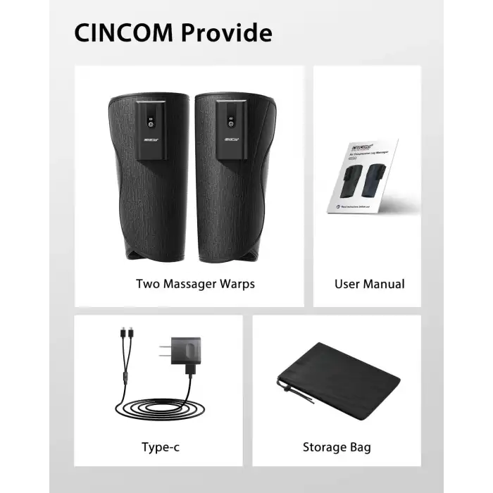CINCOM Isı ve Hava Kompresyonlu Dolaşım ve Ağrı Giderici Bacak Masaj Aleti