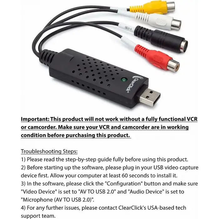ClearClick VHSden DVDye Sihirbazı - USB Video Yakalayıcı
