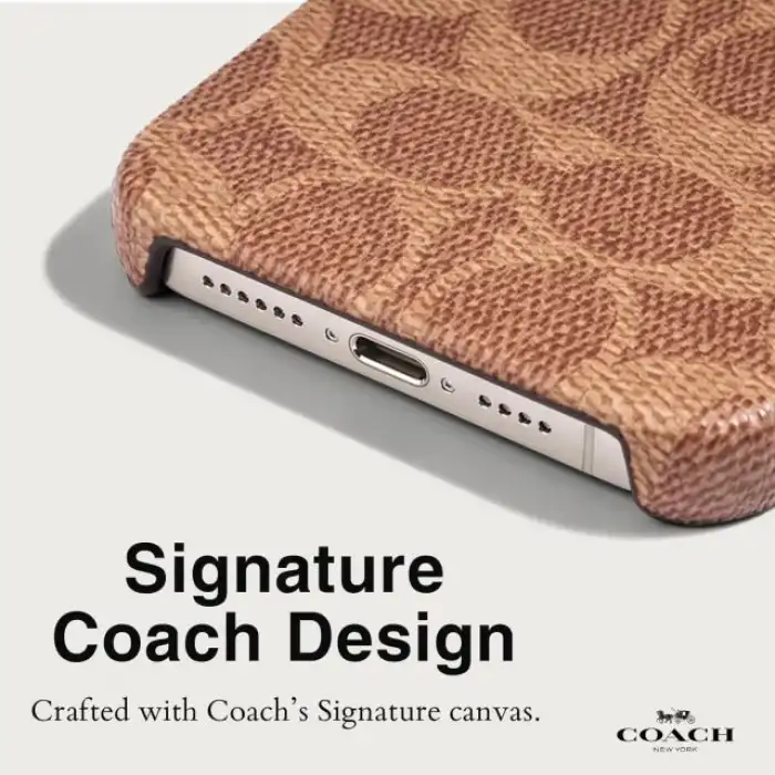 Coach iPhone 15 Plus Kılıf Taba Rengi