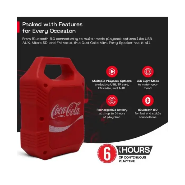 Coca-Cola Hafif Mini Parti Hoparlörü