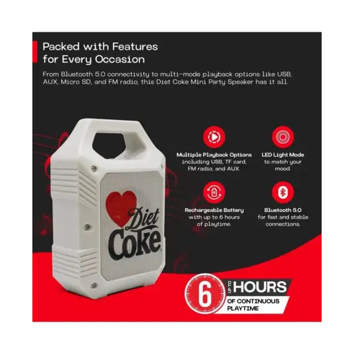 Coca-Cola Hafif Mini Parti Hoparlörü