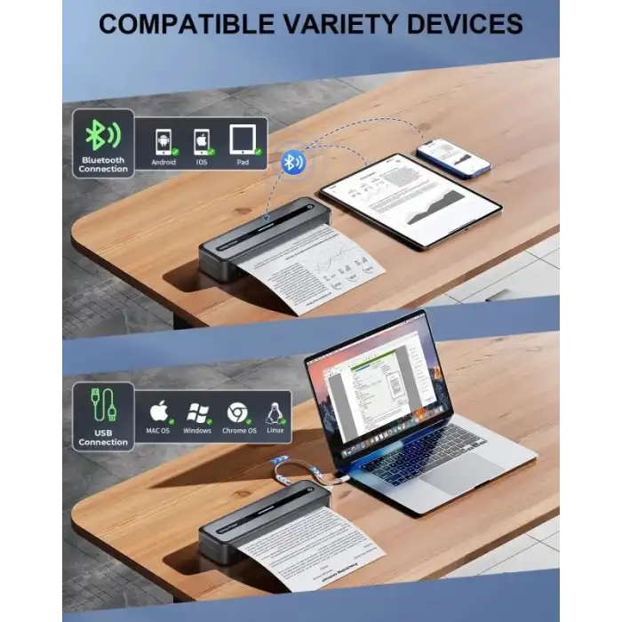 COLORWING M832 Seyahat için Kablosuz Taşınabilir Yazıcılar