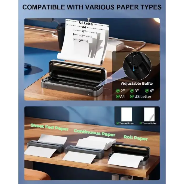 COLORWING M832 Seyahat için Kablosuz Taşınabilir Yazıcılar