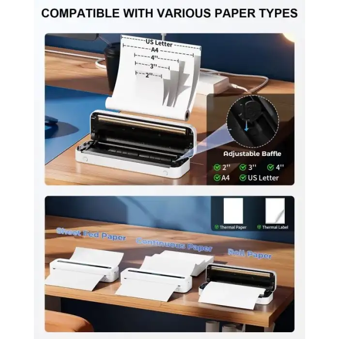 COLORWING M832 Seyahat için Kablosuz Taşınabilir Yazıcılar