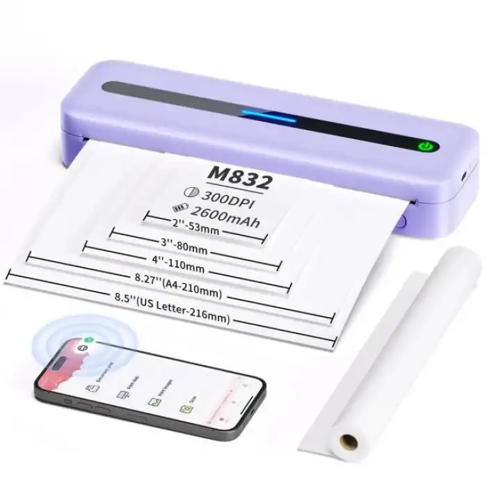 COLORWING M832 Seyahat için Kablosuz Taşınabilir Yazıcılar