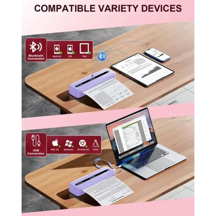 COLORWING M832 Seyahat için Kablosuz Taşınabilir Yazıcılar