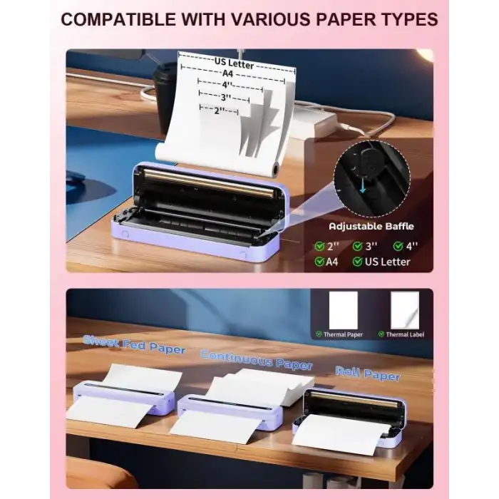 COLORWING M832 Seyahat için Kablosuz Taşınabilir Yazıcılar