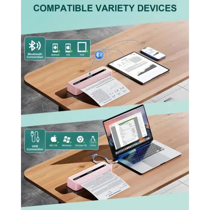 COLORWING M832 Seyahat için Kablosuz Taşınabilir Yazıcılar