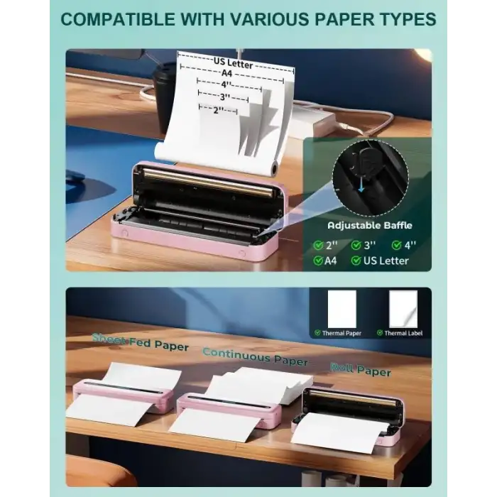 COLORWING M832 Seyahat için Kablosuz Taşınabilir Yazıcılar