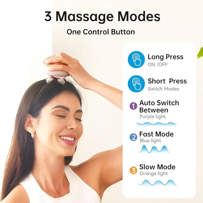 COMFIER 8 Pençeli Su Geçirmez Kablosuz Baş Masajı - Altın