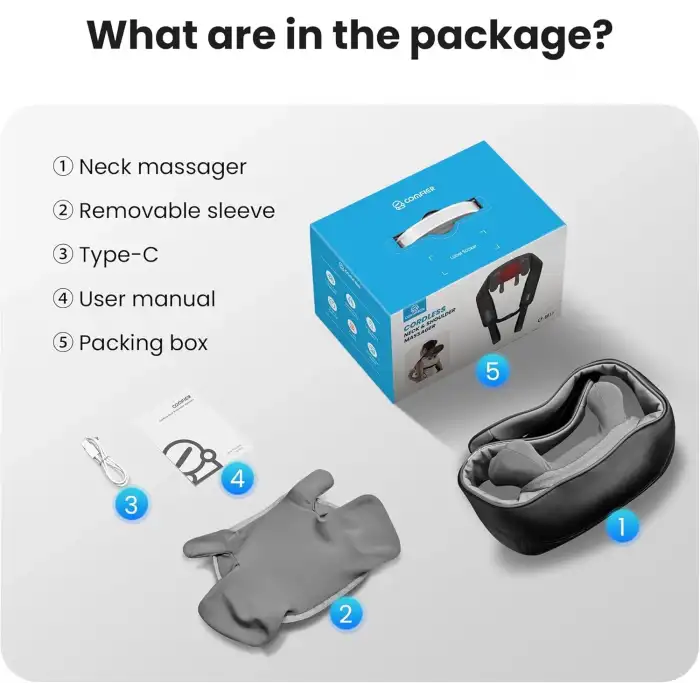 COMFIER Kablosuz Boyun ve Omuz Masaj Aleti - Gri