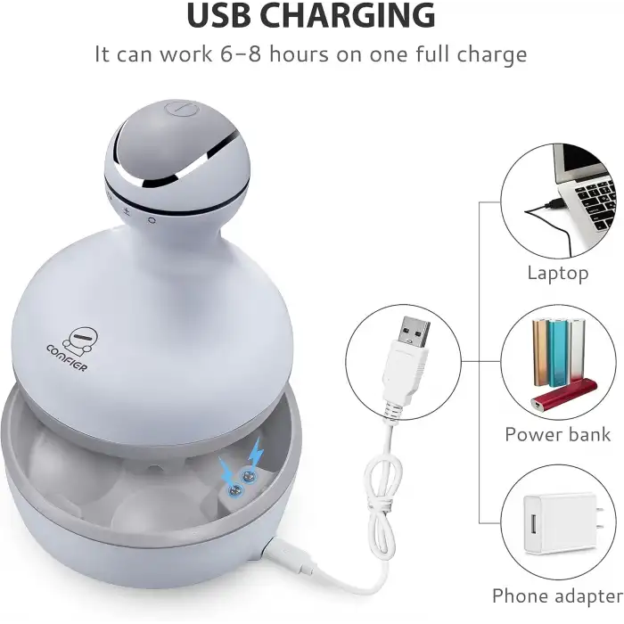 COMFIER Kablosuz Elektrikli Saç Derisi Masaj Cihazı - Açık Mavi