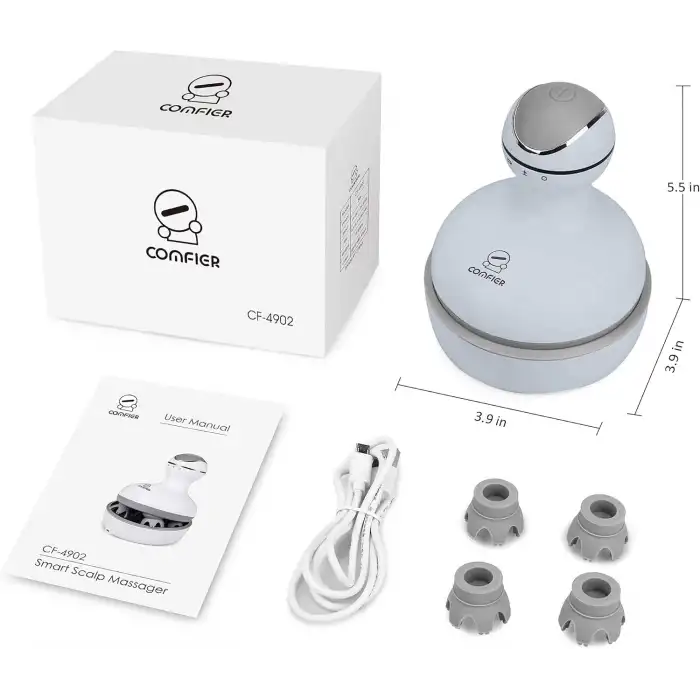 COMFIER Kablosuz Elektrikli Saç Derisi Masaj Cihazı - Açık Mavi