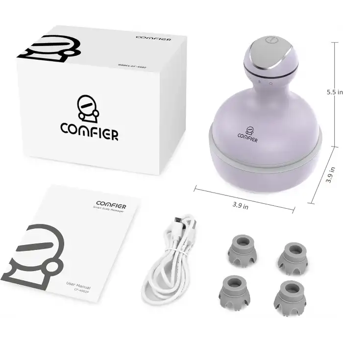 COMFIER Kablosuz Elektrikli Saç Derisi Masaj Cihazı - Mor