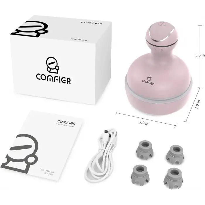 COMFIER Kablosuz Elektrikli Saç Derisi Masaj Cihazı - Pembe