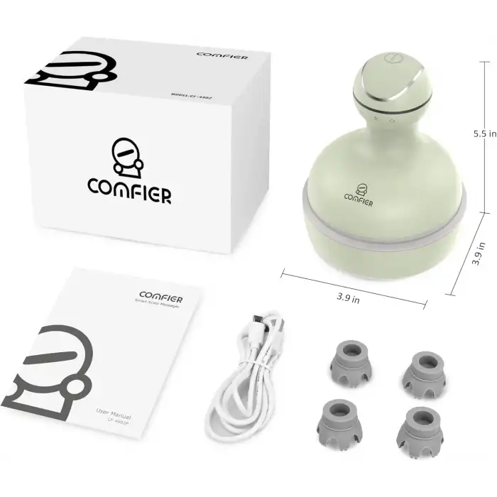 COMFIER Kablosuz Elektrikli Saç Derisi Masaj Cihazı - Yeşil
