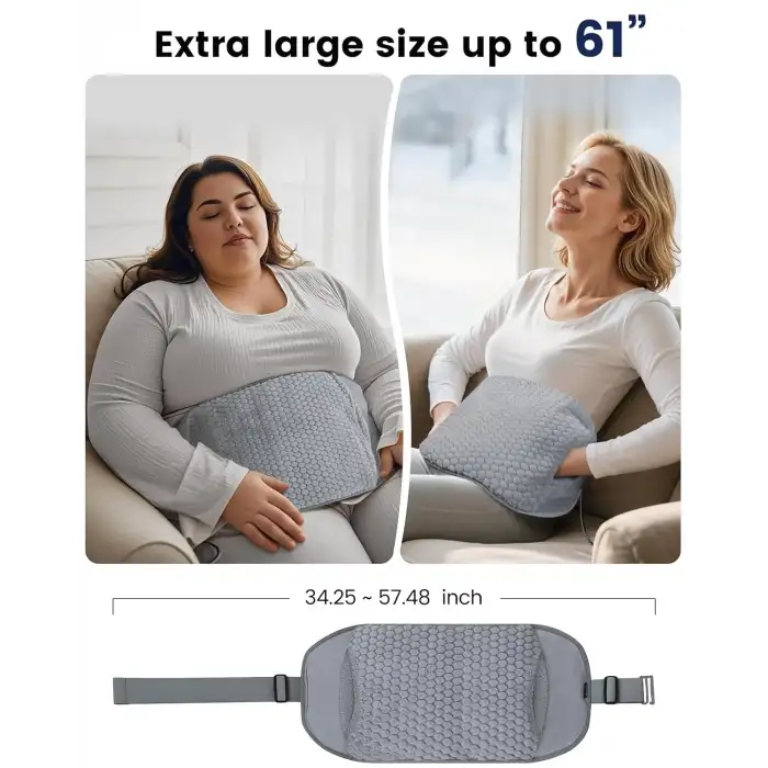 COMFIER Sırt Ağrısı Giderici Isıtma Pedi, El Isıtıcı Cepli Isıtmalı Bel Masaj - Gri