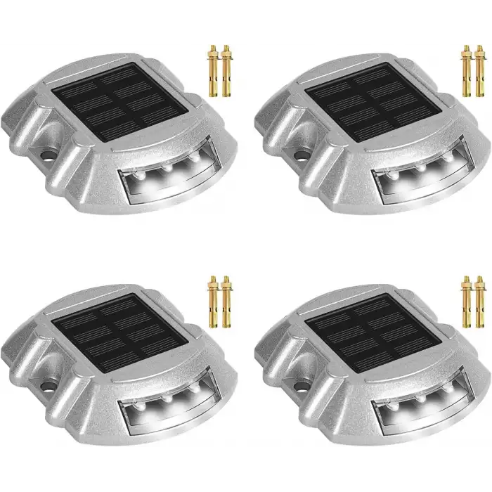 Cremant Güneş Enerjili Yol Yolu Işıkları LED Beyaz Işık - 4 Adet