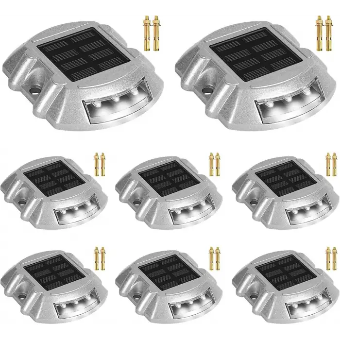 Cremant Güneş Enerjili Yol Yolu Işıkları LED Beyaz Işık - 8 Adet