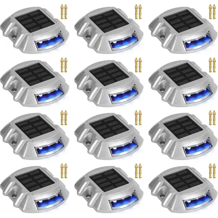 Cremant Güneş Enerjili Yol Yolu Işıkları LED Mavi Işık - 12 Adet