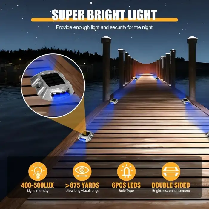 Cremant Güneş Enerjili Yol Yolu Işıkları LED Mavi Işık - 12 Adet