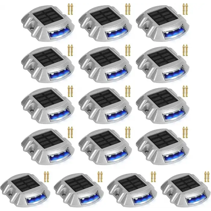 Cremant Güneş Enerjili Yol Yolu Işıkları LED Mavi Işık - 16 Adet