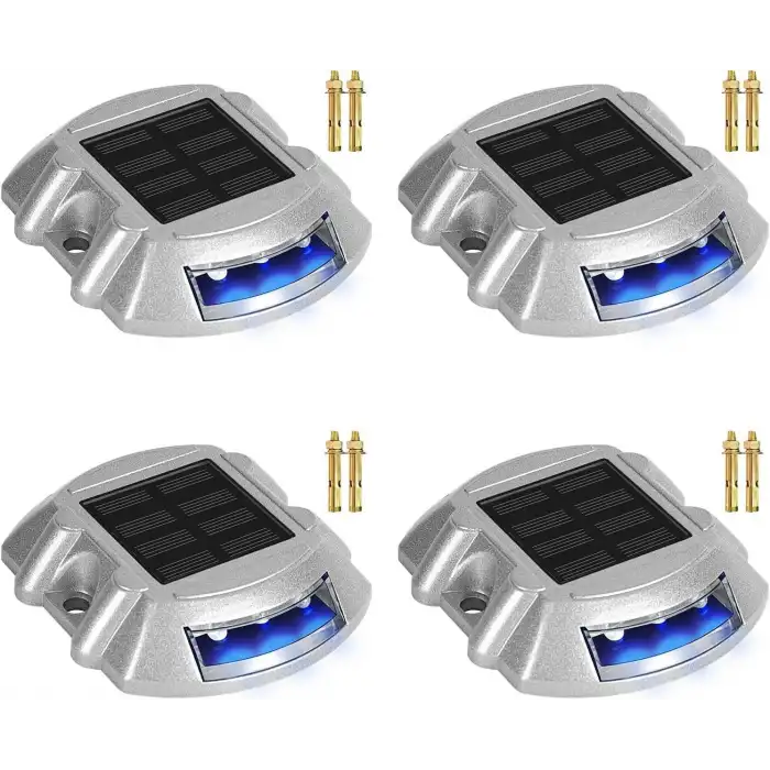 Cremant Güneş Enerjili Yol Yolu Işıkları LED Mavi Işık - 4 Adet
