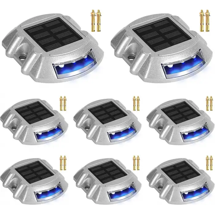 Cremant Güneş Enerjili Yol Yolu Işıkları LED Mavi Işık - 8 Adet