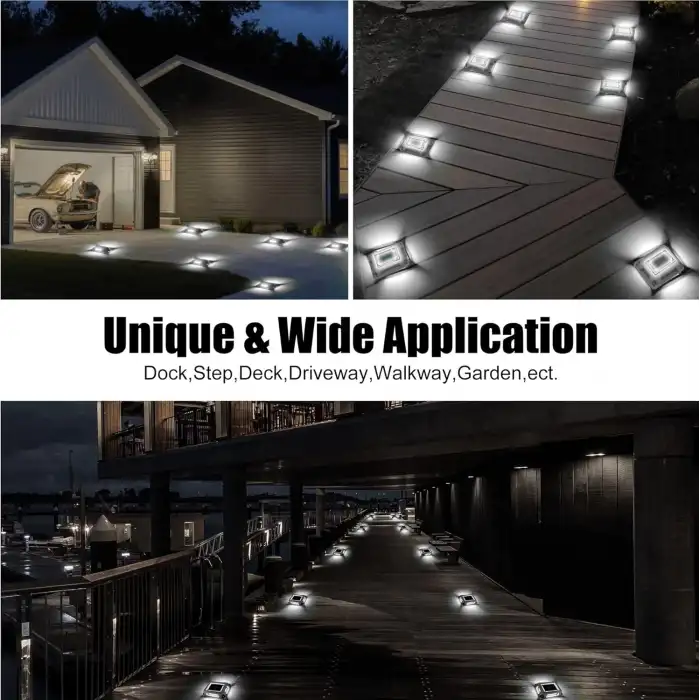 Crepow Güneş Enerjili Güverte Işıkları, Garaj Yolu İskele Işıkları 8 Adet - Beyaz