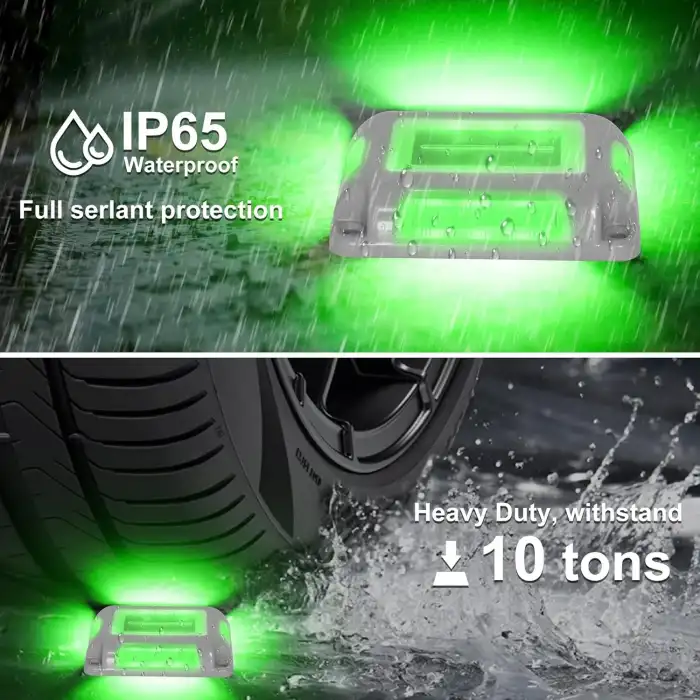 Crepow Güneş Enerjili Güverte Işıkları, Garaj Yolu İskele Işıkları 8 Adet - Yeşil