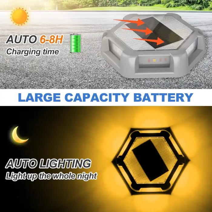 Crepow Güneş Enerjili Su Geçirmez Yol Aydınlatması 12 Adet - Sıcak Beyaz