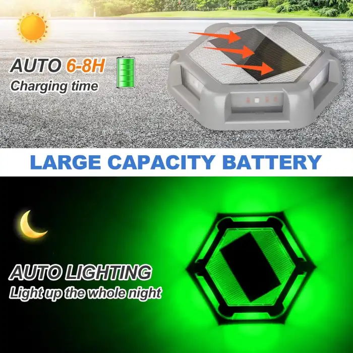 Crepow Güneş Enerjili Su Geçirmez Yol Aydınlatması 12 Adet - Yeşil