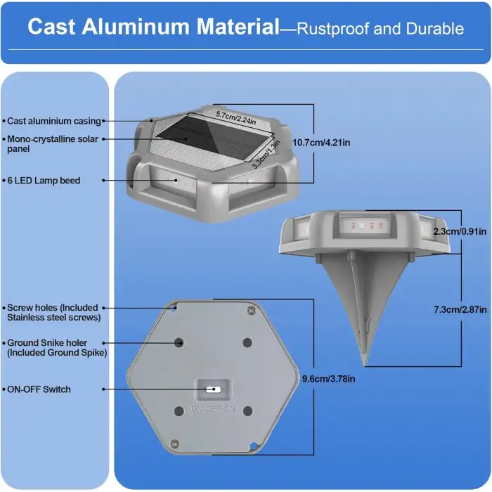 Crepow Güneş Enerjili Su Geçirmez Yol Aydınlatması 12 Adet - Yeşil