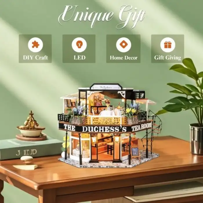 CUTEBEE DIY Ahşap Dollhouse ve Minyatür Mobilya