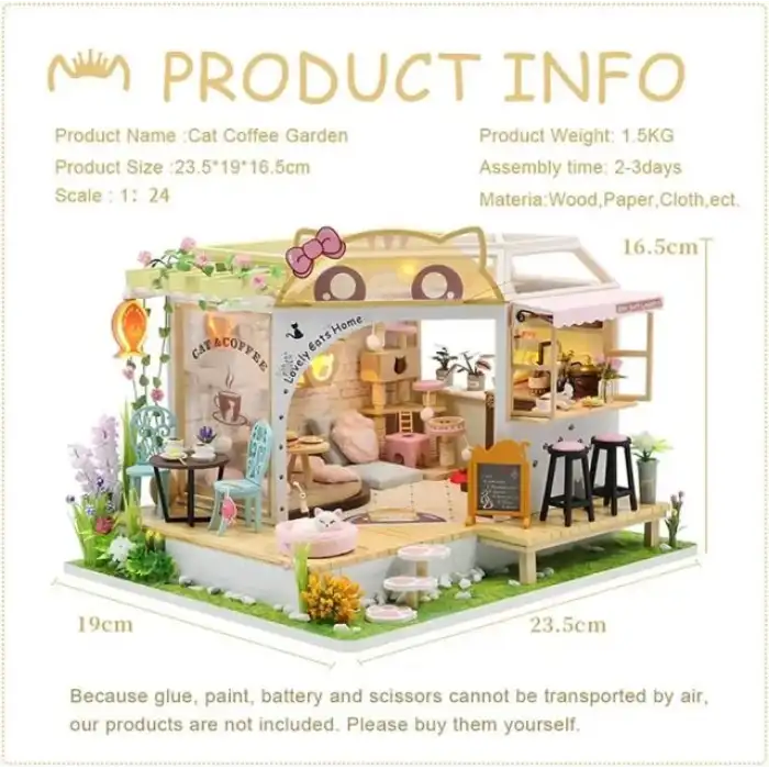 CUTEBEE DIY Oyuncak Ev Seti Artı Toz Geçirmez ve Müzik Hareketi