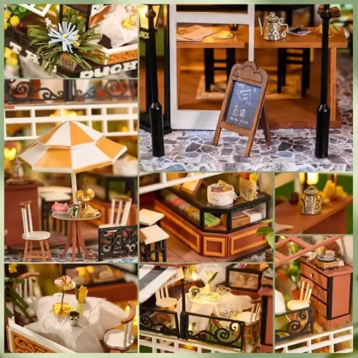 CUTEBEE DIY Ahşap Dollhouse ve Minyatür Mobilya