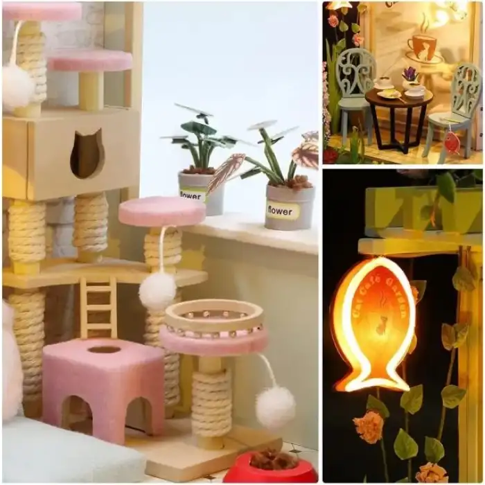 CUTEBEE DIY Oyuncak Ev Seti Artı Toz Geçirmez ve Müzik Hareketi