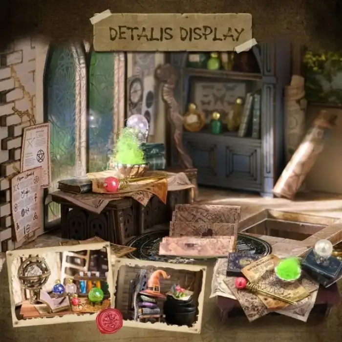 CUTEBEE DIY Ahşap Dollhouse Minyatür Kiti - Sihirli Ev