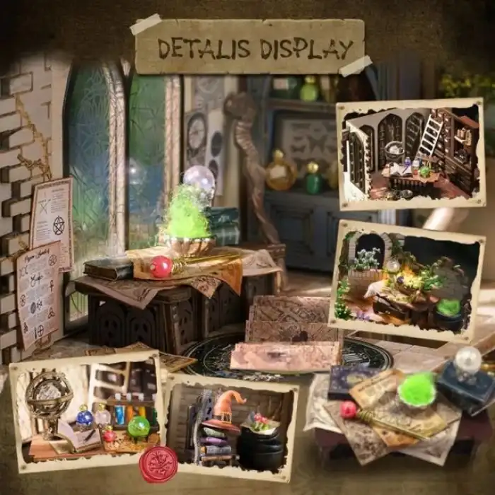 CUTEBEE DIY Ahşap Dollhouse Minyatür Kiti - Sihirli Ev