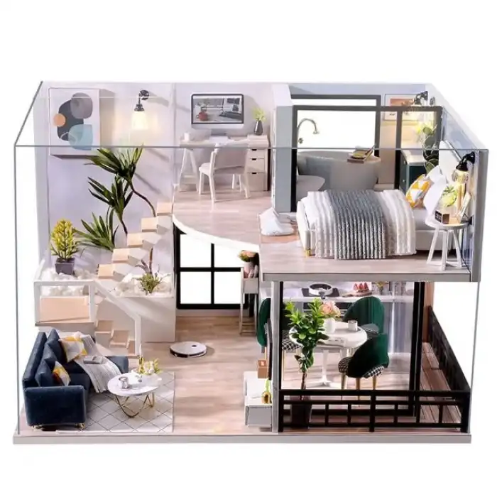 CUTEBEE DIY Ahşap Dollhouse ve Minyatür Mobilya